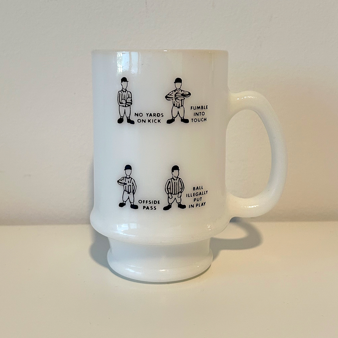 Vintage CFL All-Pro Countdown White Milk Glass Coffee Mug image indicator(2)