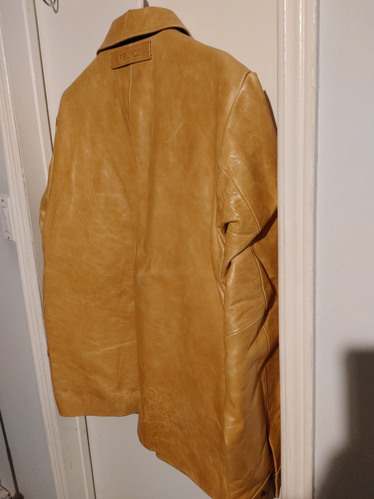 🥕NAUTICA GENUINE LEATHER JACKET MENS SIZE 40 RARE BRAND NEW🥕 image indicator(7)