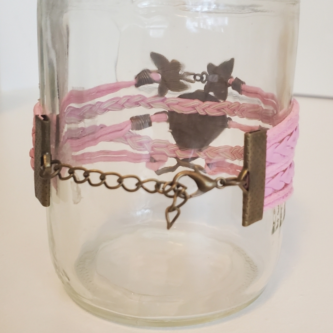 Dragonfly & Butterfly Multi-strand Pink Bracelet image indicator(3)