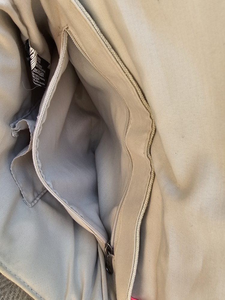 Volcom Cream and Hot Pink Crossbody Canvas and Vegan Leather Bag image indicator(6)