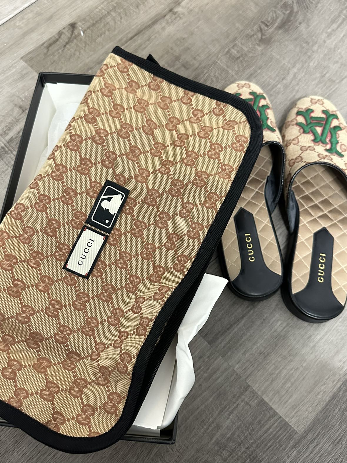 Gucci Princetown horsebit canvas-jacquard slippers - photo 5