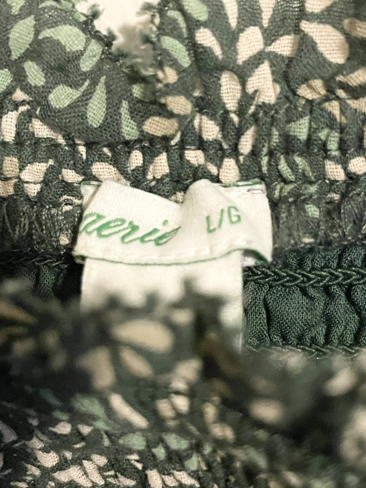 Sz L women Aerie dress green  Floral tie Shoulder Frill dress - photo 3