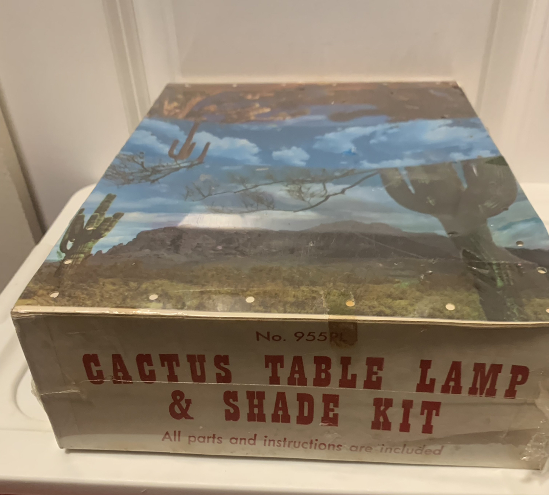 Sealed Vintage Rare Cactus Craft Table Lamp & Shade Kit image indicator(4)