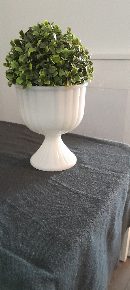 Beautiful opaque white glass vase