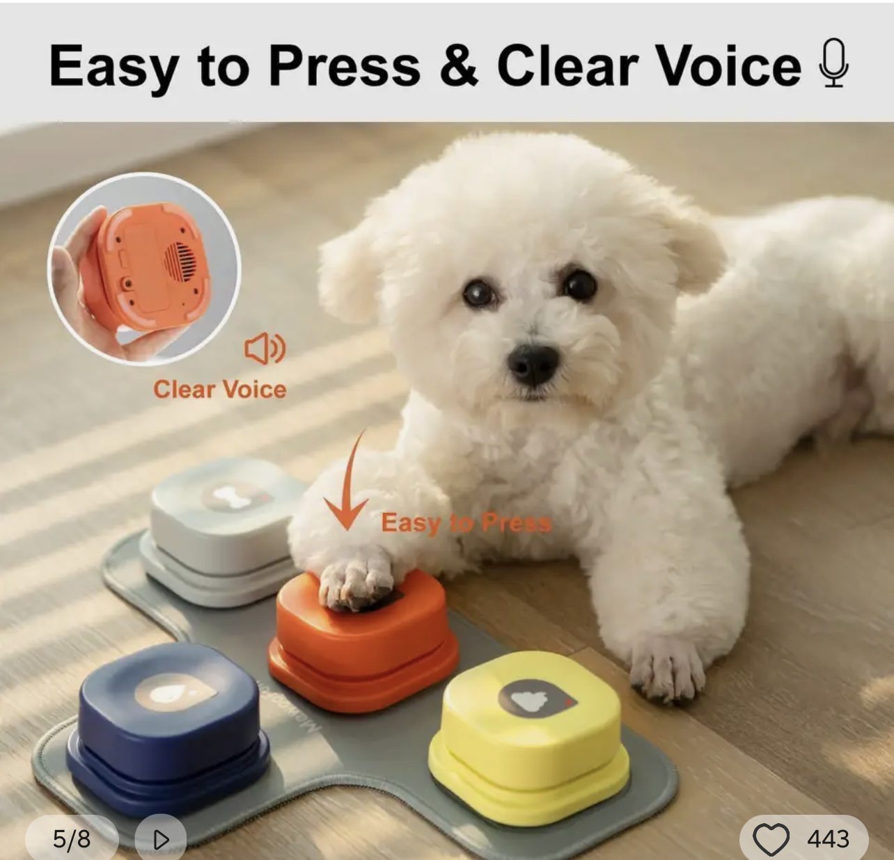 Dog Button Record Talking Pet Communication Vocal Training - photo 2