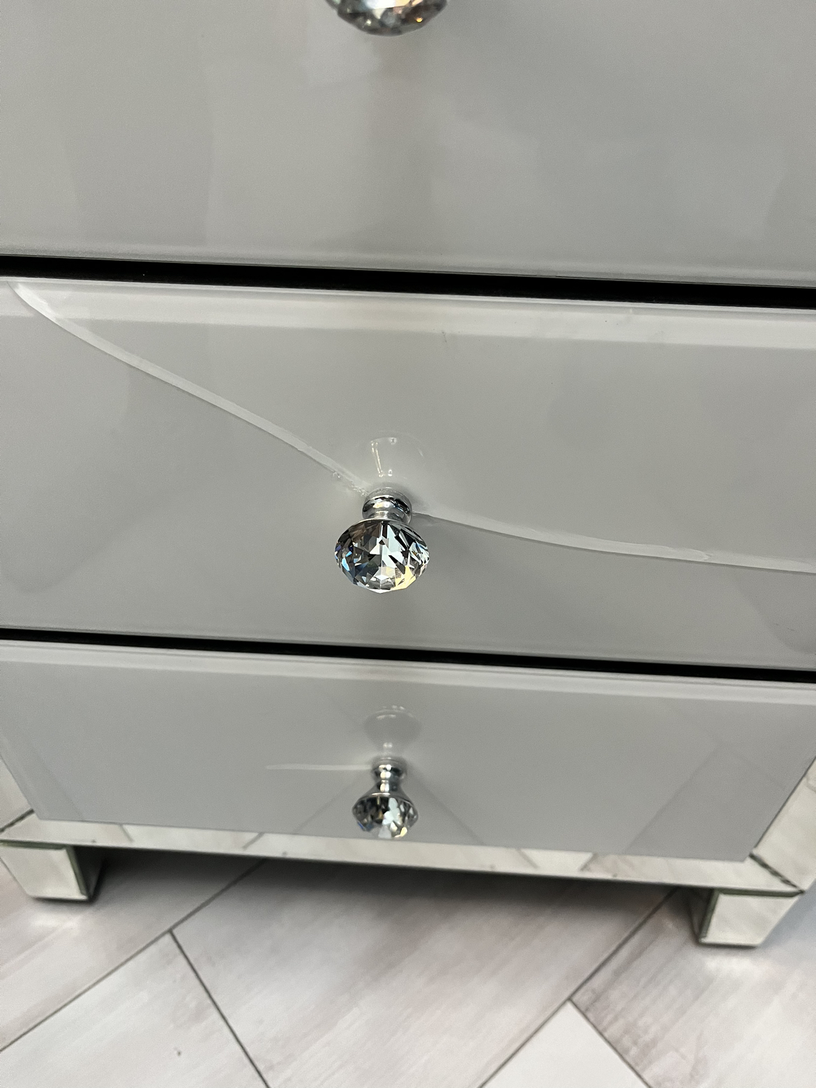 Glass nightstand  #freecycle - photo 3