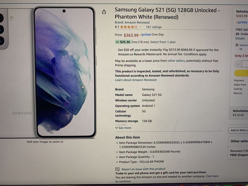 Samsung Galaxy S21 (5G) - phantom white unlocked - photo 2