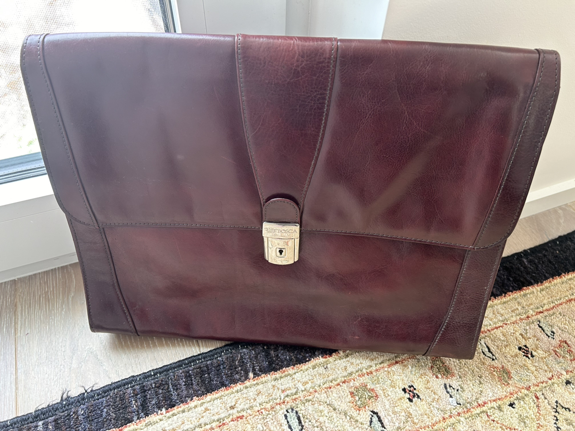 Authentic Bosca Briefcase *with key* image indicator(7)