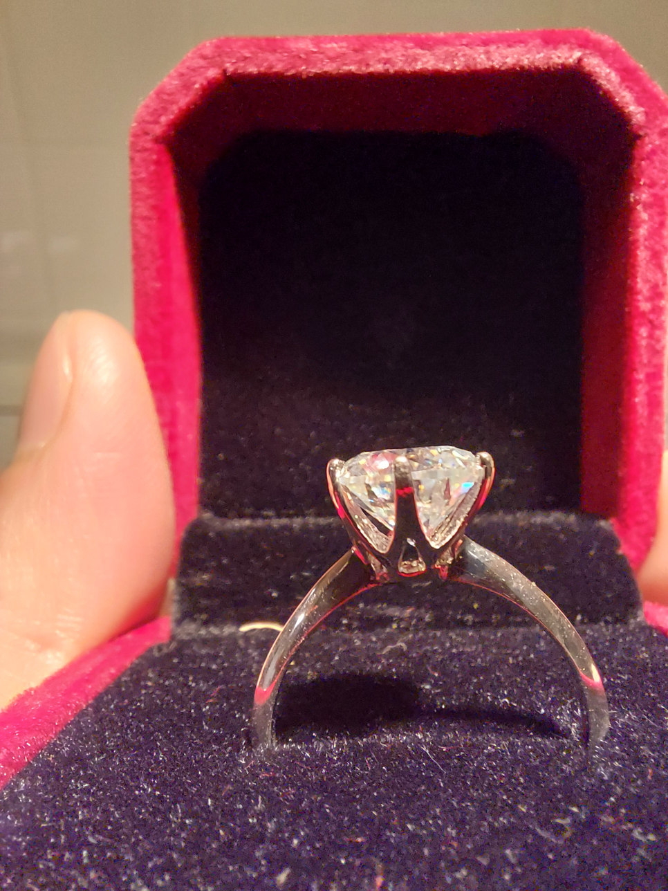 3ct Solitaire Moissanite on Adjustable Ring image indicator(2)