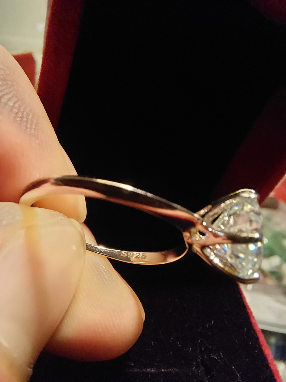 3ct Solitaire Moissanite on Adjustable Ring image indicator(5)