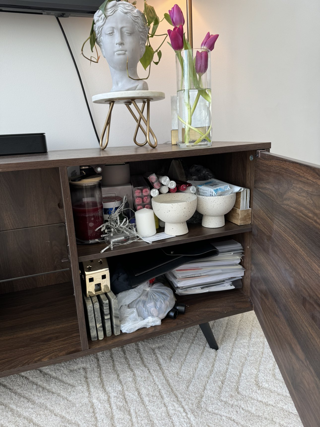 $250 Wooden TV Stand With Cabinets - photo 4