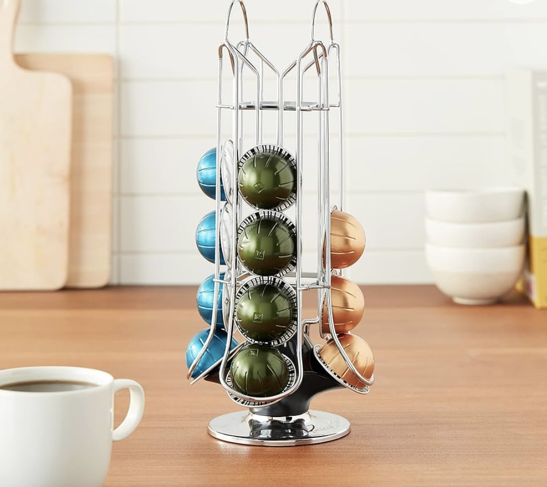 Espresso Capsules holder, Spins 360-degrees, small, Black