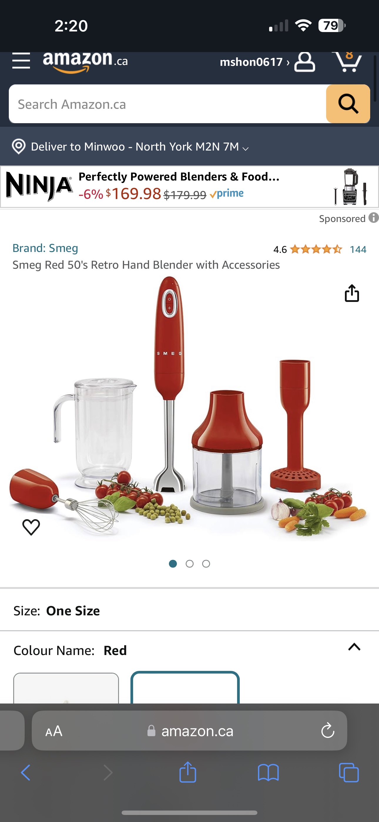 Smeg hand blender(baby blue) $180 thumbnail