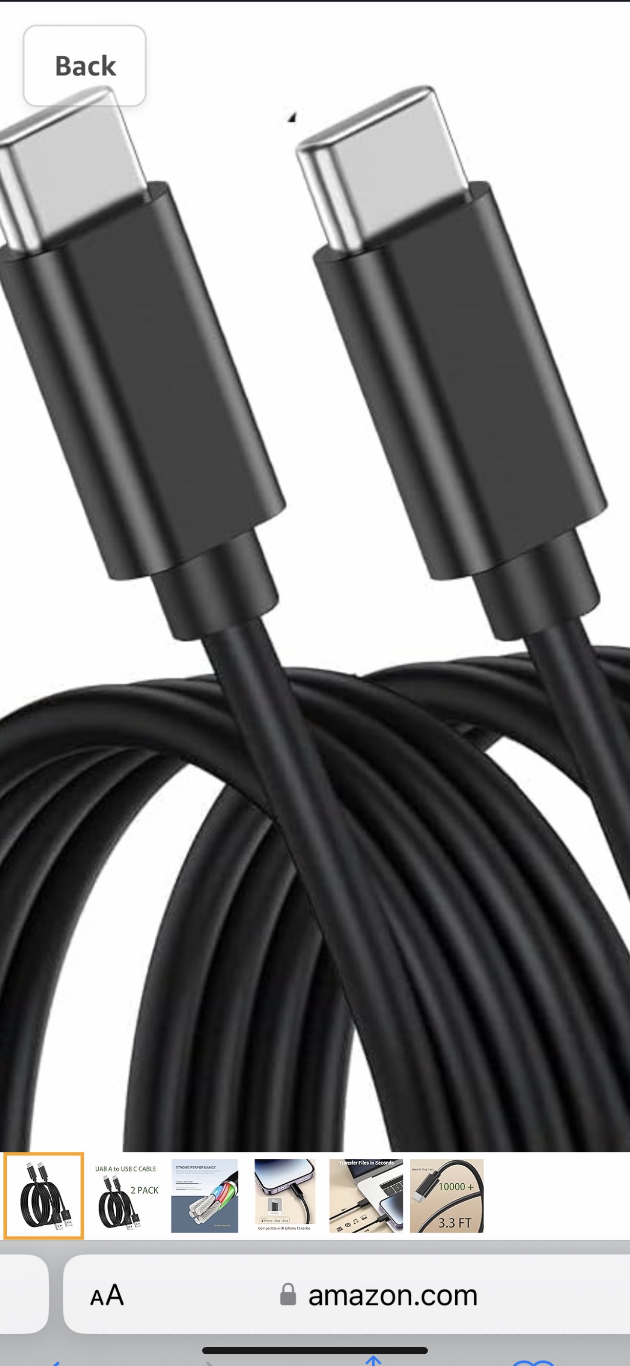 00 ps 60W USB-C to USB-C Cable For iPhone 15 Samsung Lot
