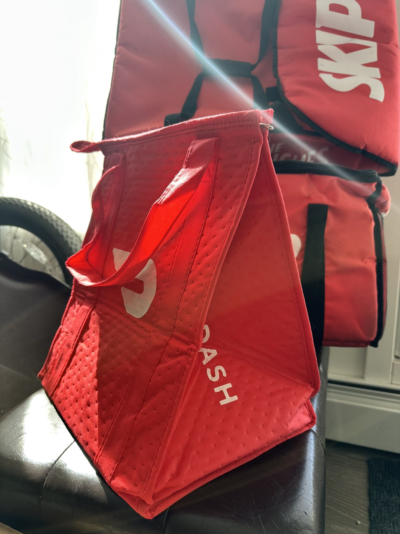 Skip bags and DoorDash