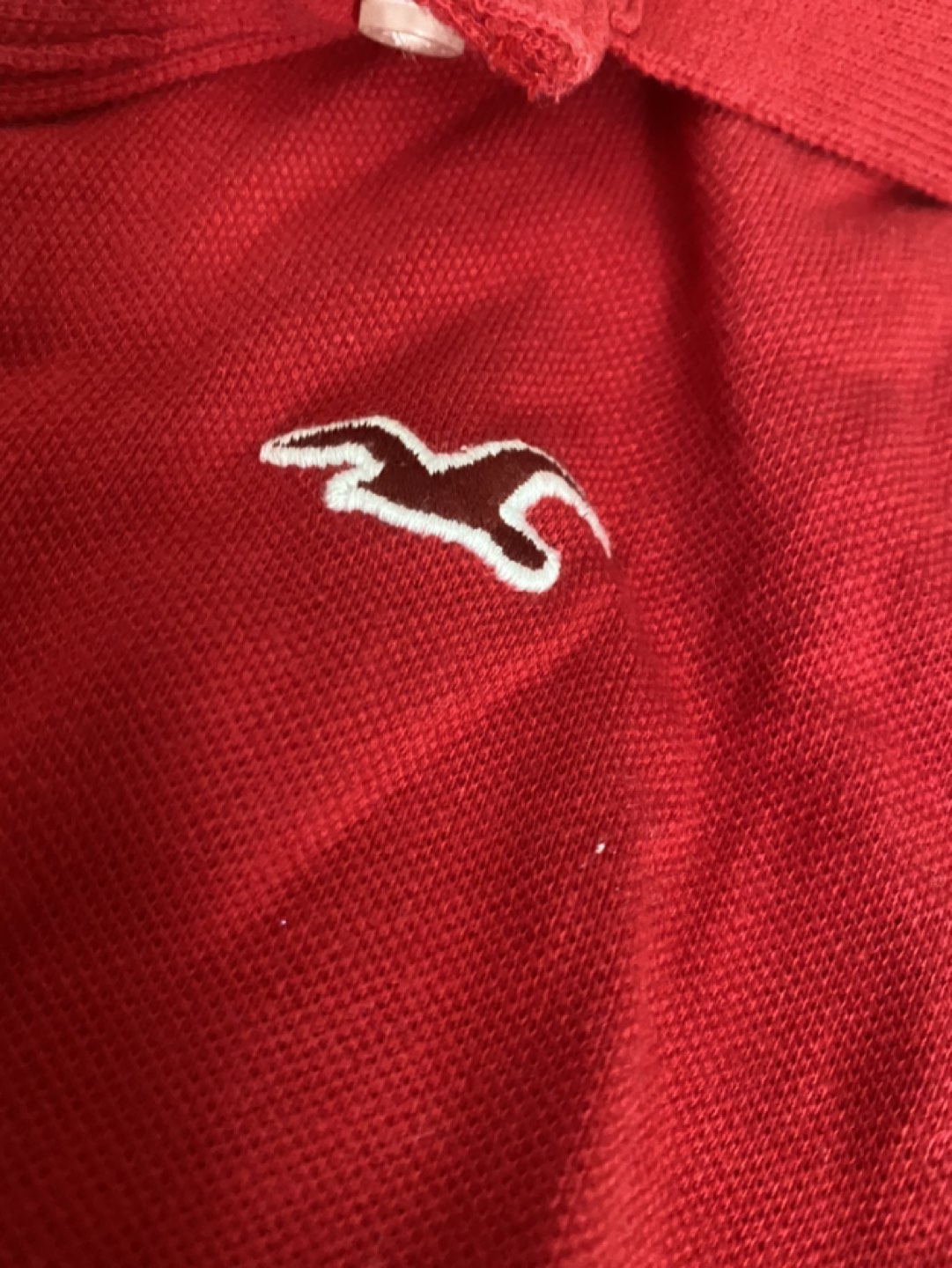 hollister red polo collar shirt image indicator(3)