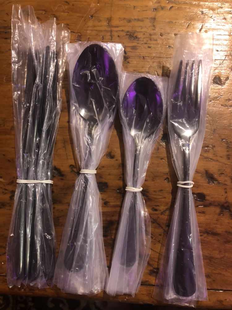 Oxidized “Anget” stainless steel cutlery x2 sets image indicator(2)