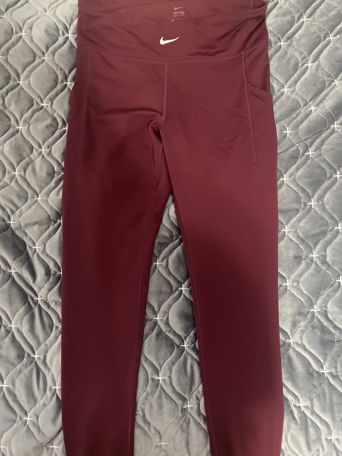 Nike pro tights burgandy thumbnail