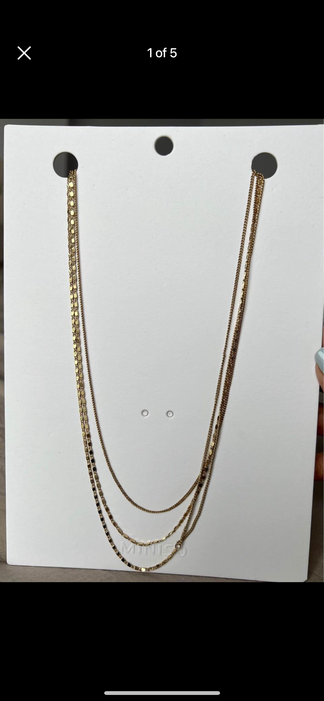 Gold Layered Necklace - miniso thumbnail