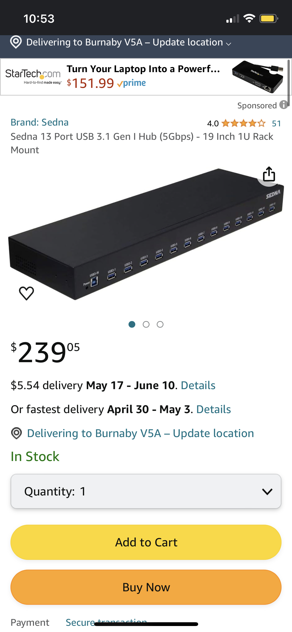 Sedna 13 port USB 3.1 Gen 1 Hub (5Gbps) - 19 inch 1U Rack Mount image indicator(7)