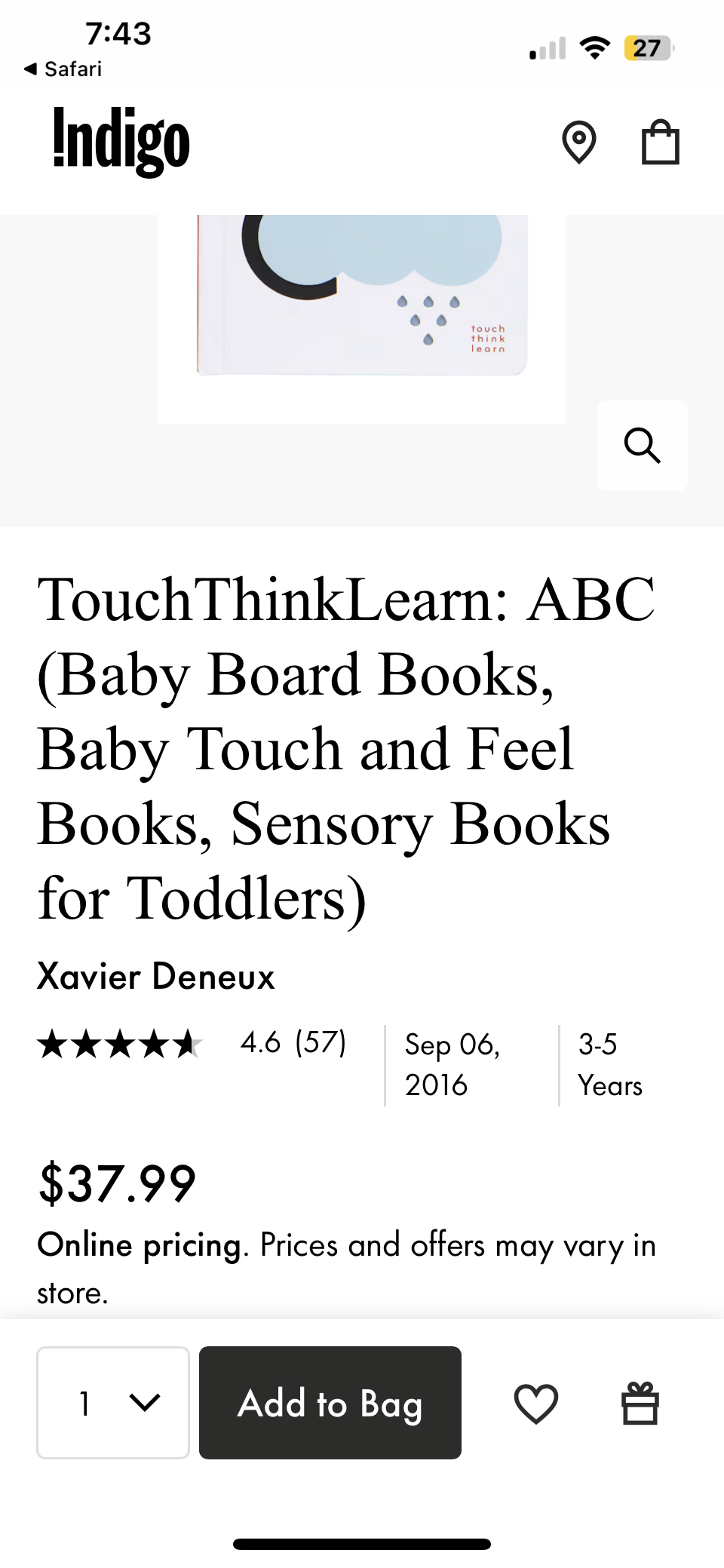 Baby ABC Touch And Feel Book, Alphabet Sensory Book For Toddlers image indicator(4)