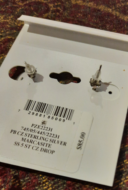 NWT solid sterling silver drop dangle earrings image indicator(2)