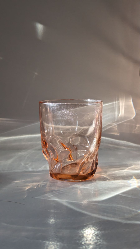Textured Large Pink Vase.Pink Depression Glass image indicator(2)