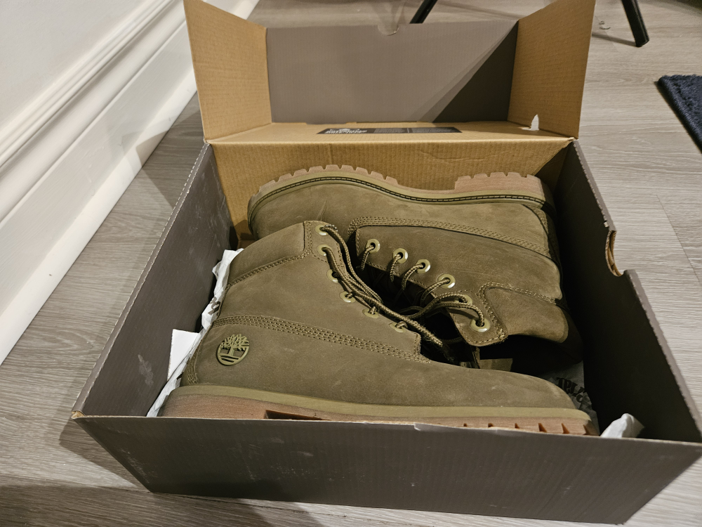 olive green Timberland boots