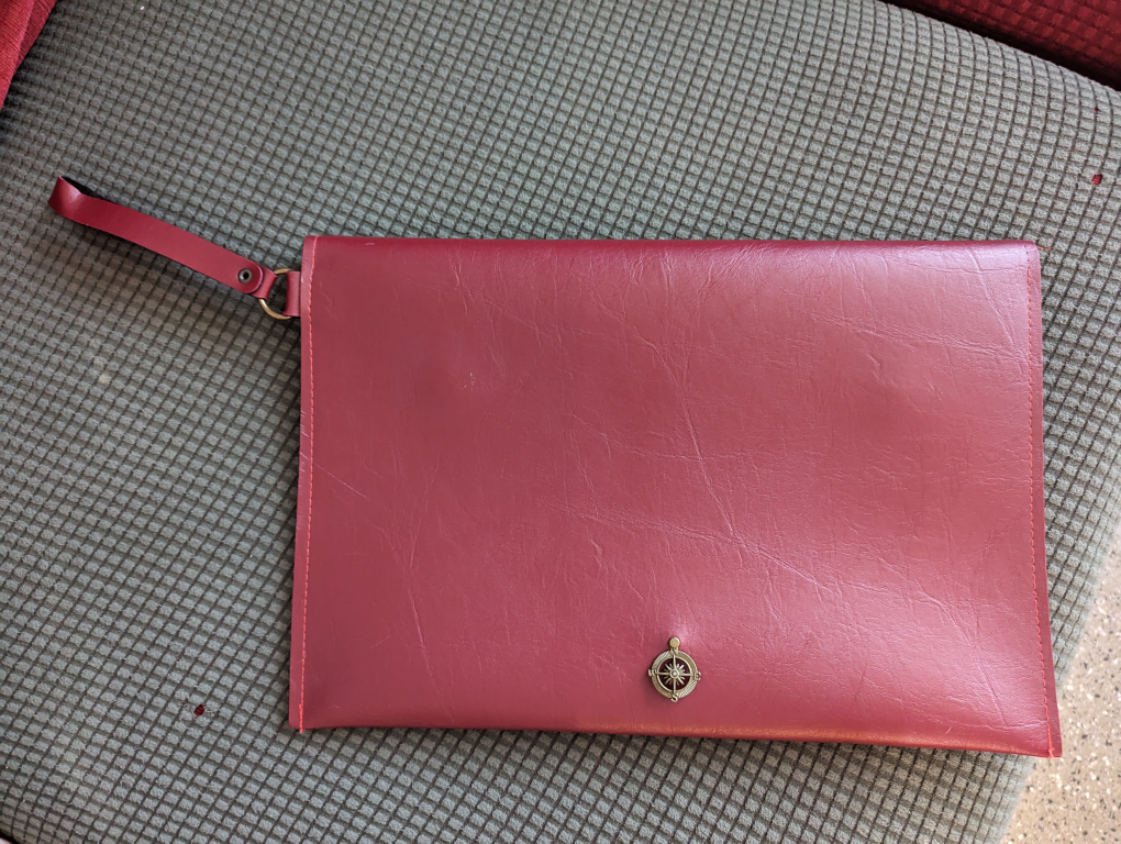 handmade burgundy red leather portfolio / file holder thumbnail