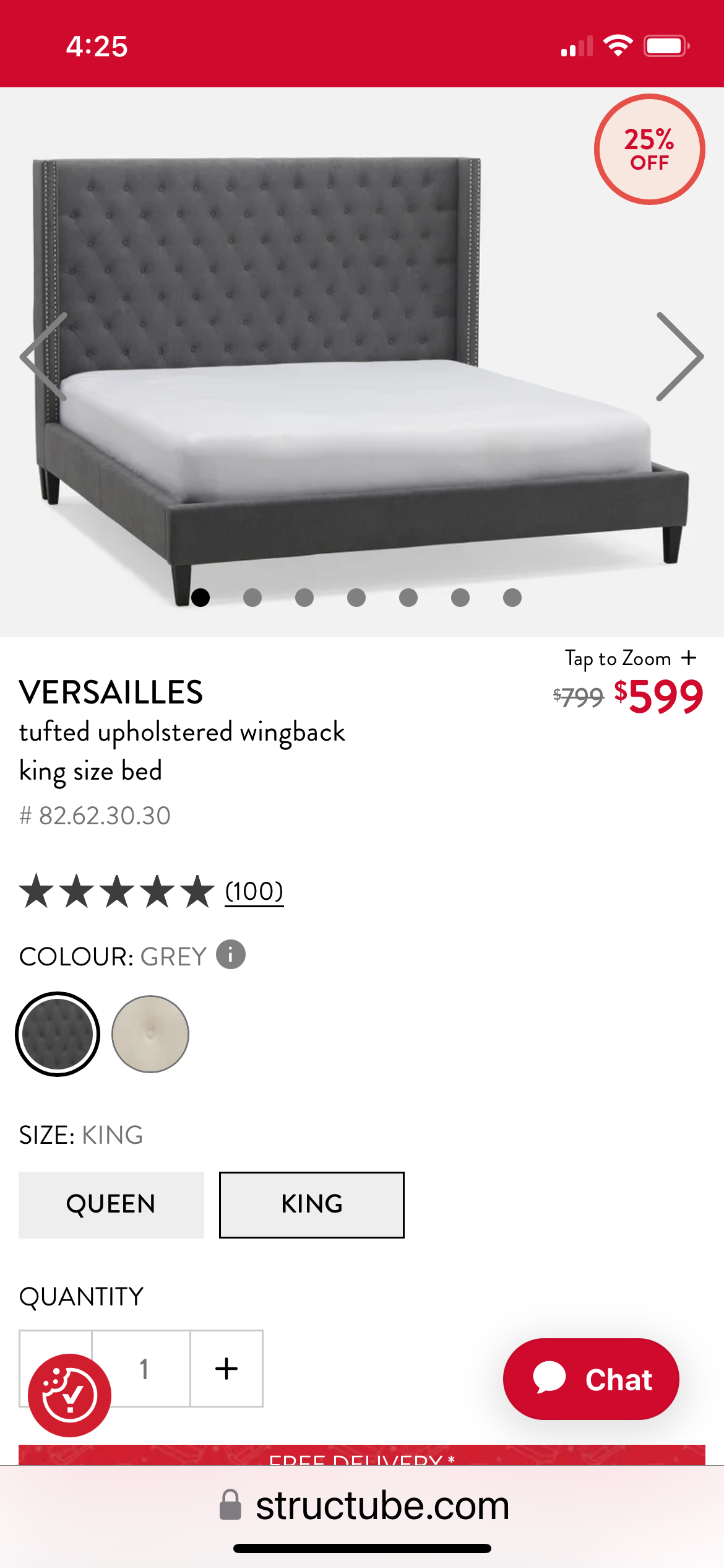 Structube King size bed frame - photo 3