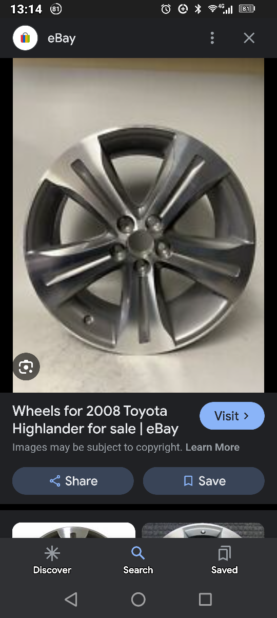 19' black Toyota Highlander stock rims - photo 2