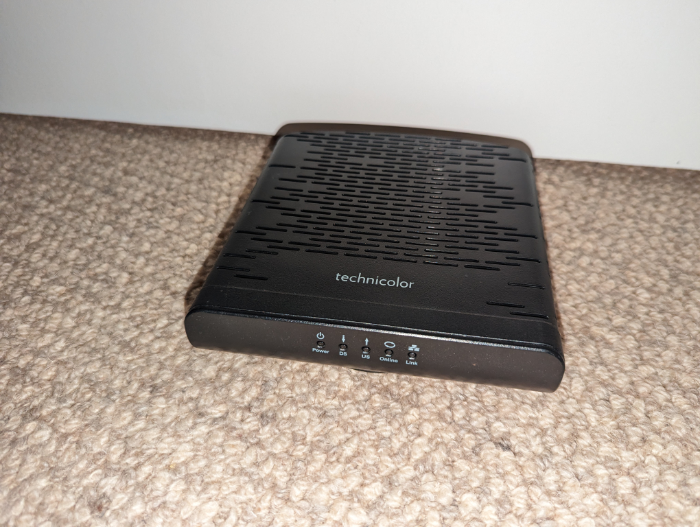 Cable to Ethernet modem.