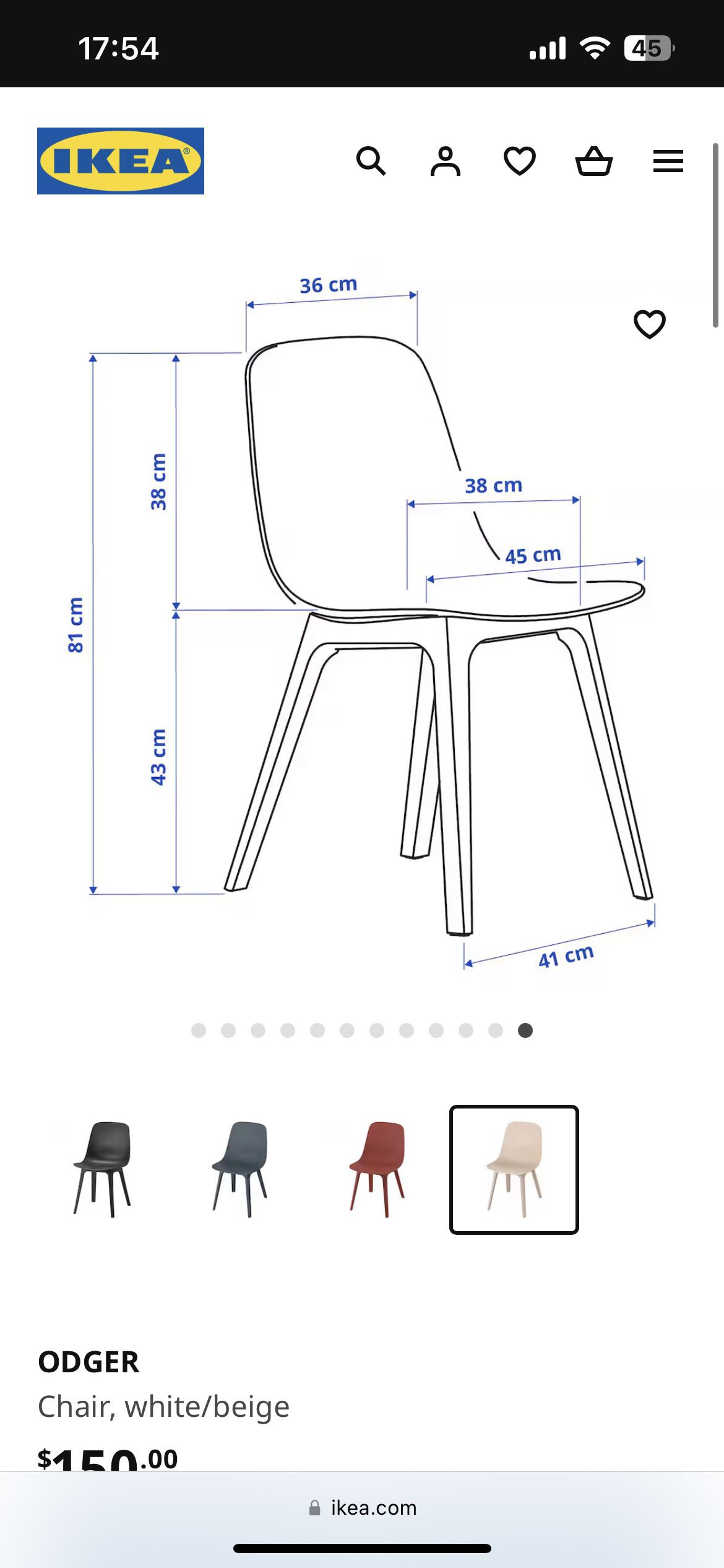 ♥️50% DISCOUNT♥️ IKEA ODGER Chair (Beige, but looks like Pink) - photo 4