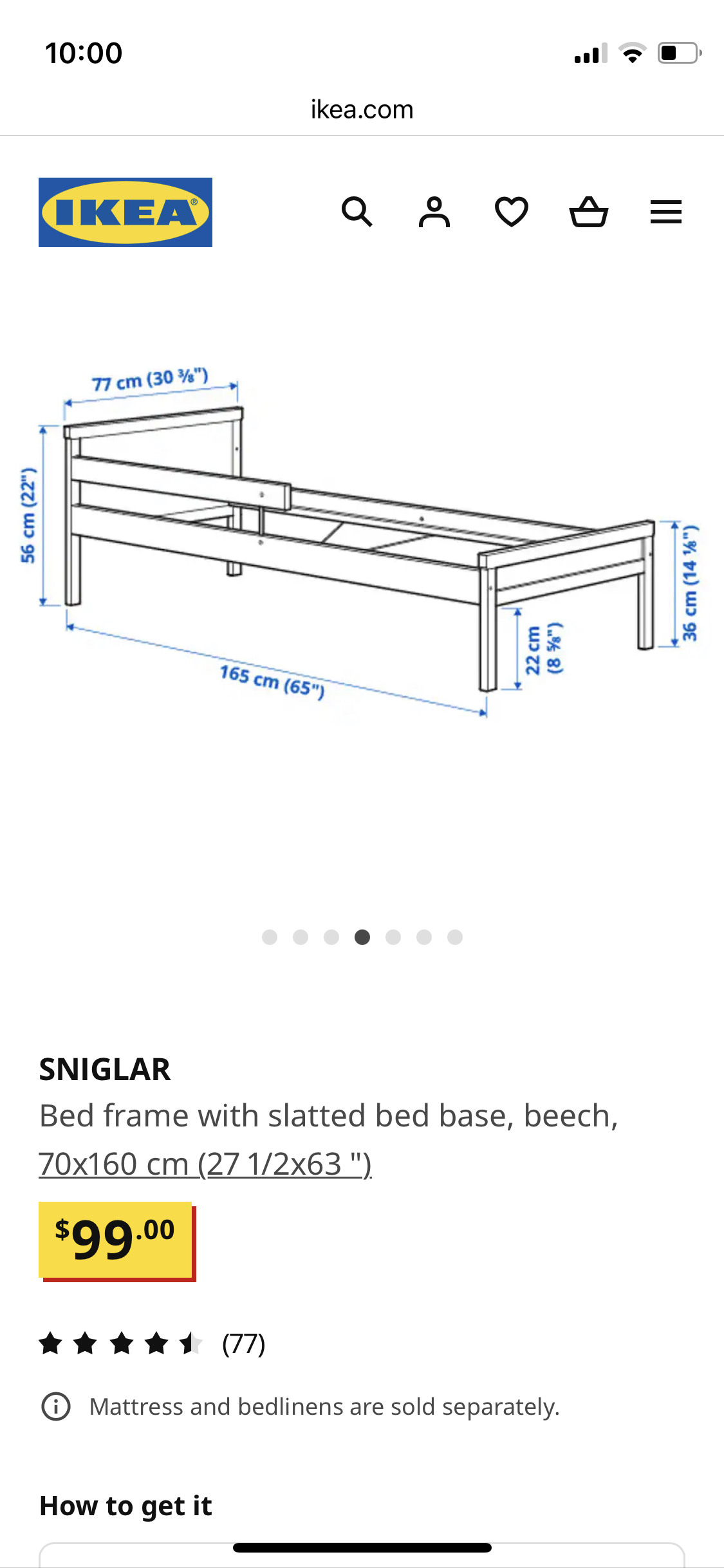 Ikea kids bed with mattress