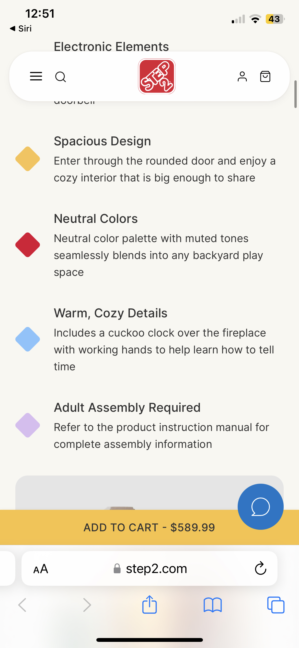 Step 2 kids storybook cottage playhouse image indicator(9)