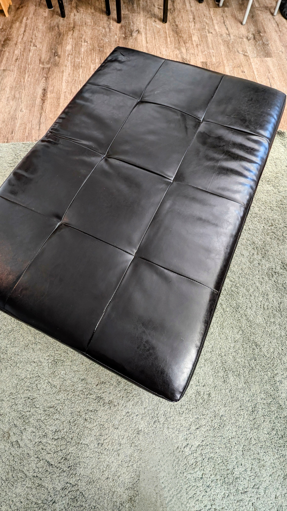 Leather Ottoman with storage thumbnail