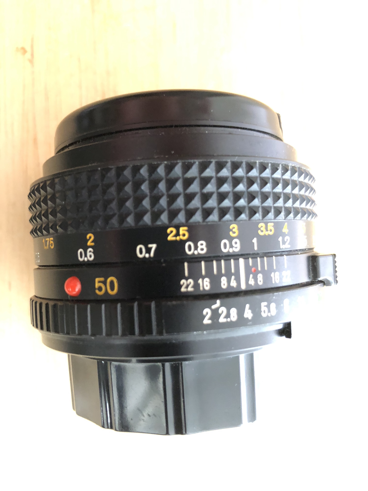 Minolta MD 50mm 1:2 prime lens image indicator(3)