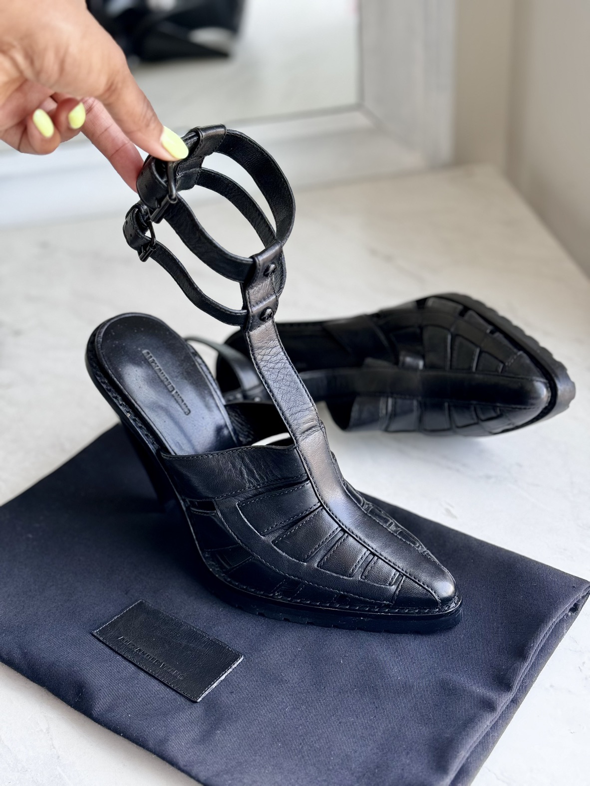 ALEXANDER WANG leather mules 38.  Dustbag available