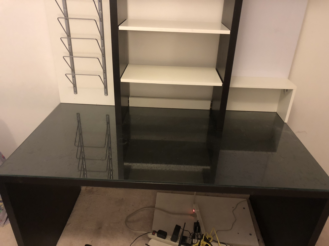 Ikea Mikael Office desk with hutch and glass top **FIRM PRICE** - photo 3