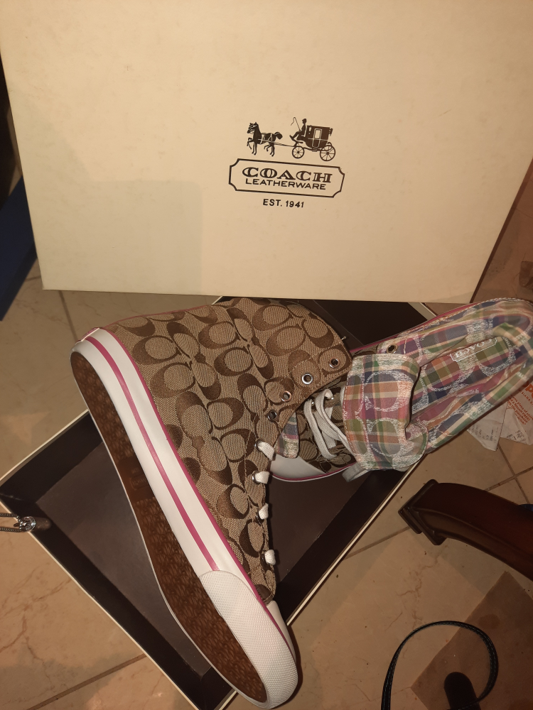 NIB AUTHENTIC COACH runners tennis shoes sneakers hightop thumbnail