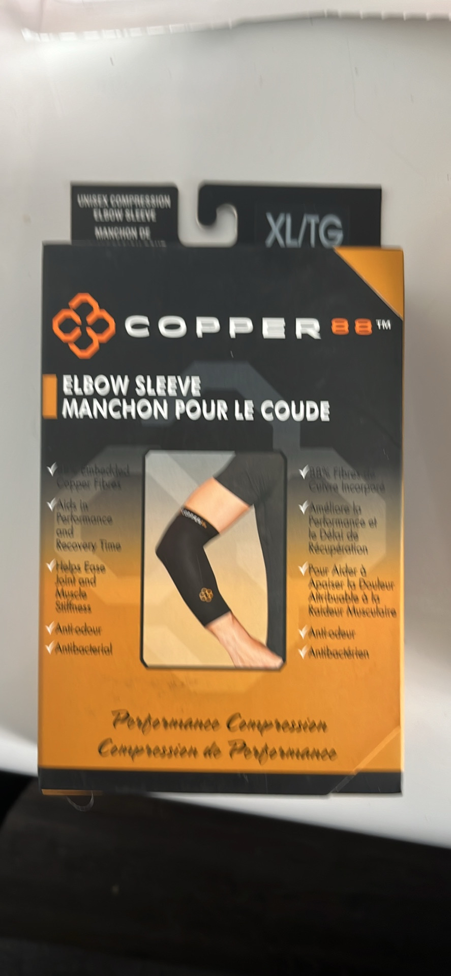 BNIB Black XL ELBOW copper compression sleeve thumbnail