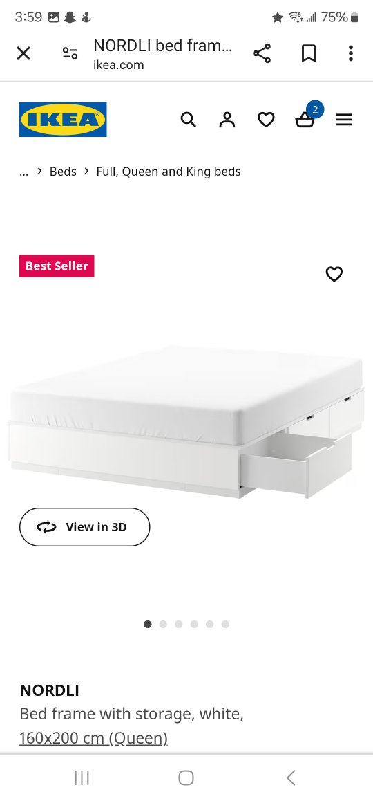 Nordli  Storage Bed Ikea Queen size - photo 2