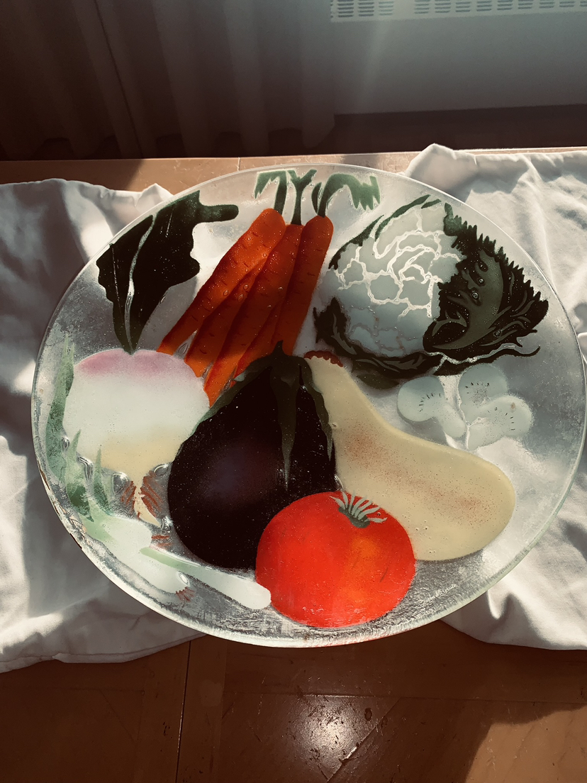 Large fusion glass serving platter