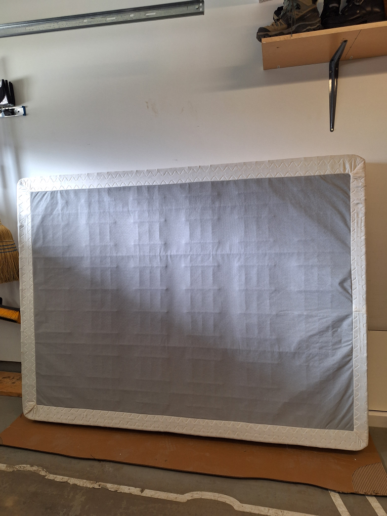 queen box spring and heavy duty steel frame with wheels - photo 2