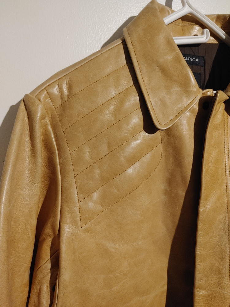 🥕NAUTICA GENUINE LEATHER JACKET MENS SIZE 40 RARE BRAND NEW🥕 image indicator(8)