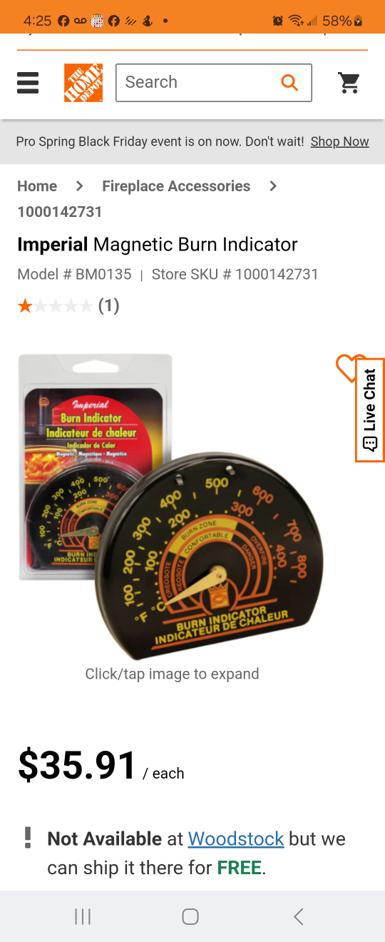 wood burning stove thermometer