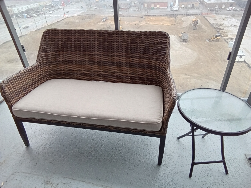 Outdoor bench and table