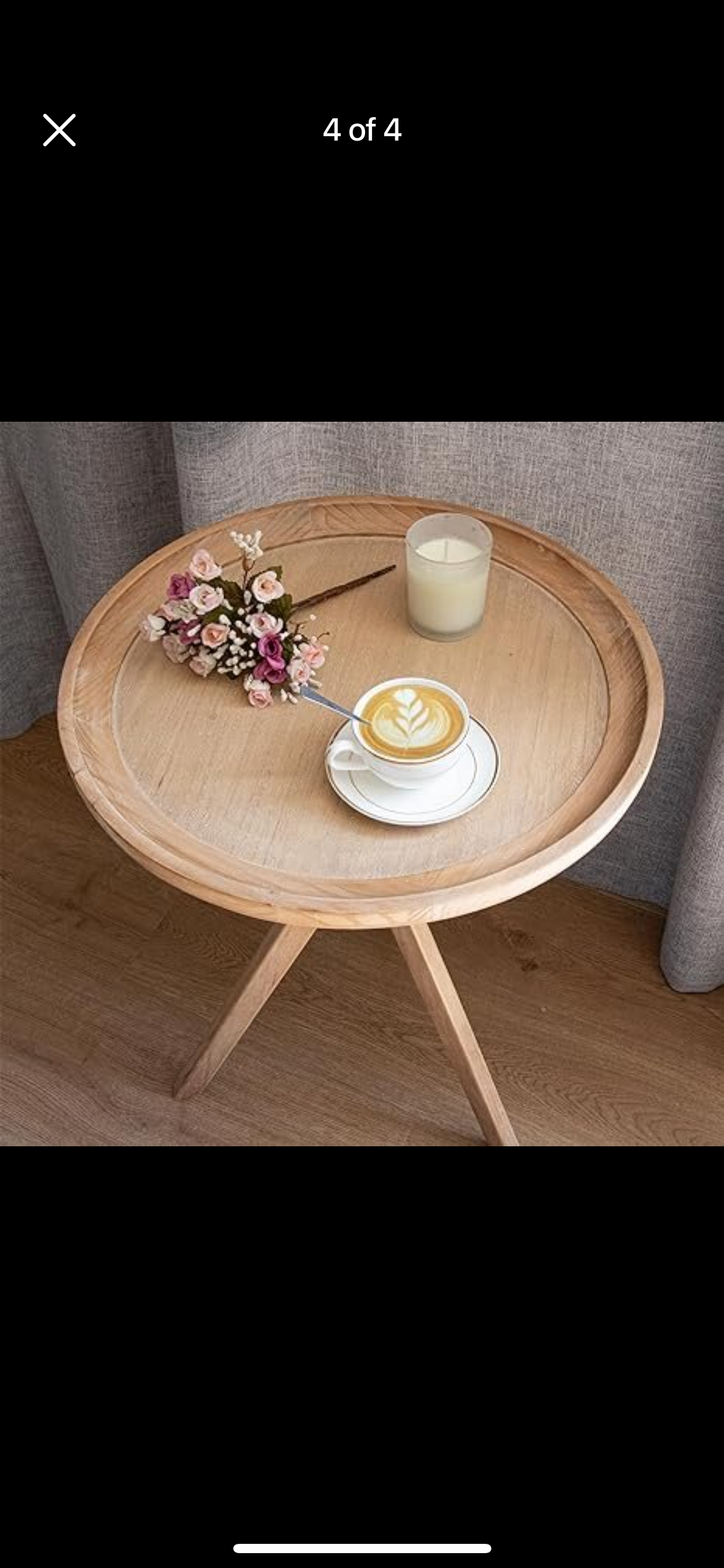 Natural Wood Tray Side Table - photo 4