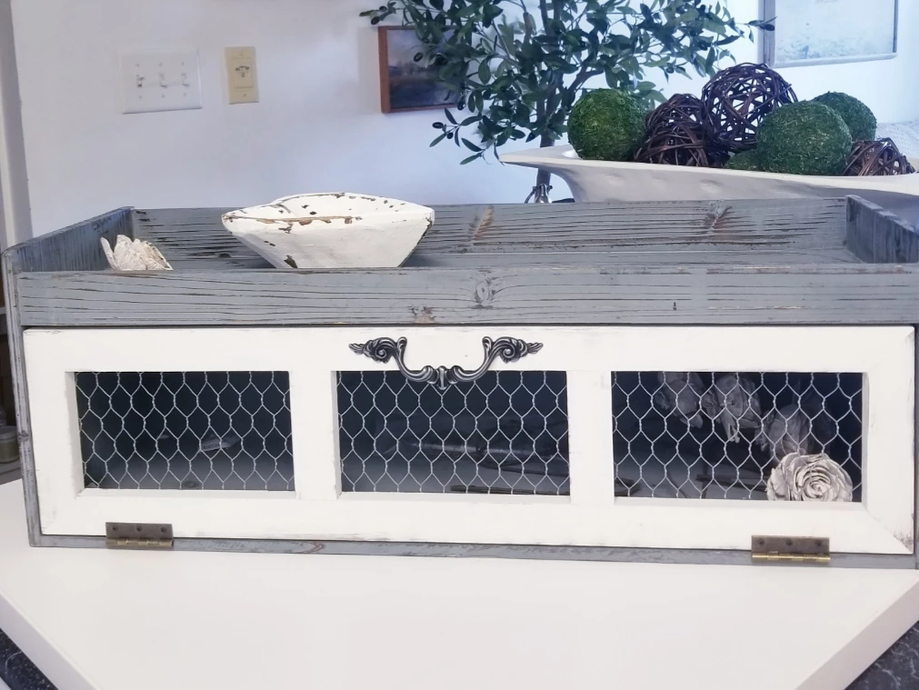 Farmhouse Chicken Wire Countertop Organizer, Cabinet, Home Decor image indicator(2)