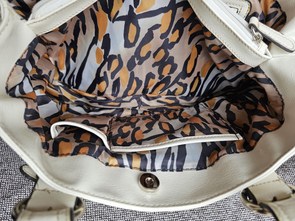 Vintage White And Leopard Franco Sarto Artisinal Italian Purse image indicator(5)